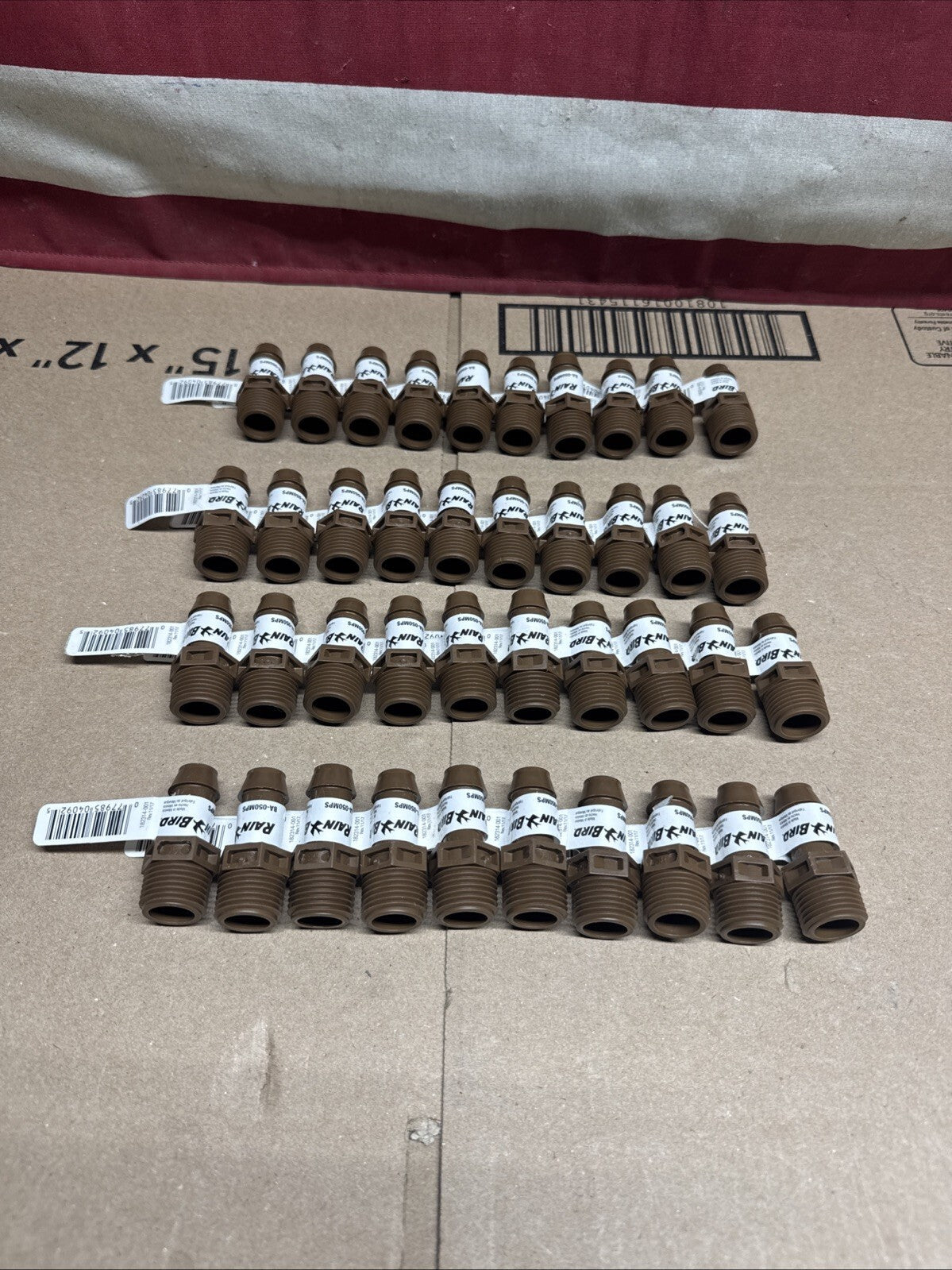 40 Pack Rain Bird BA-050MPS Drip Irrigation Adapter 1/2 Male Thread x 1/2" Barb