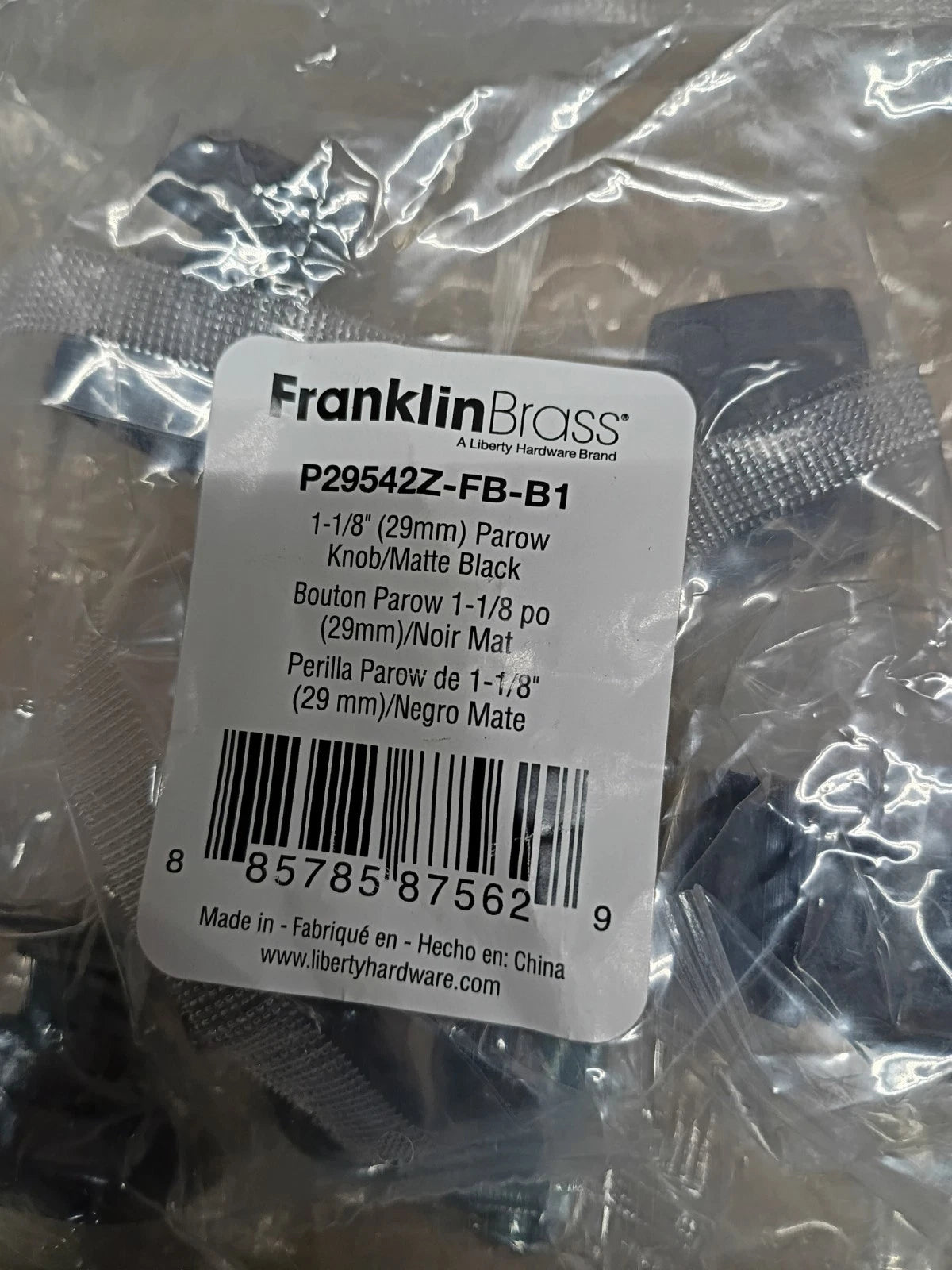 40PK Franklin Brass P29542Z-FB-B1 Parow Cabinet Knob 1-1/8" MATTE BLACK