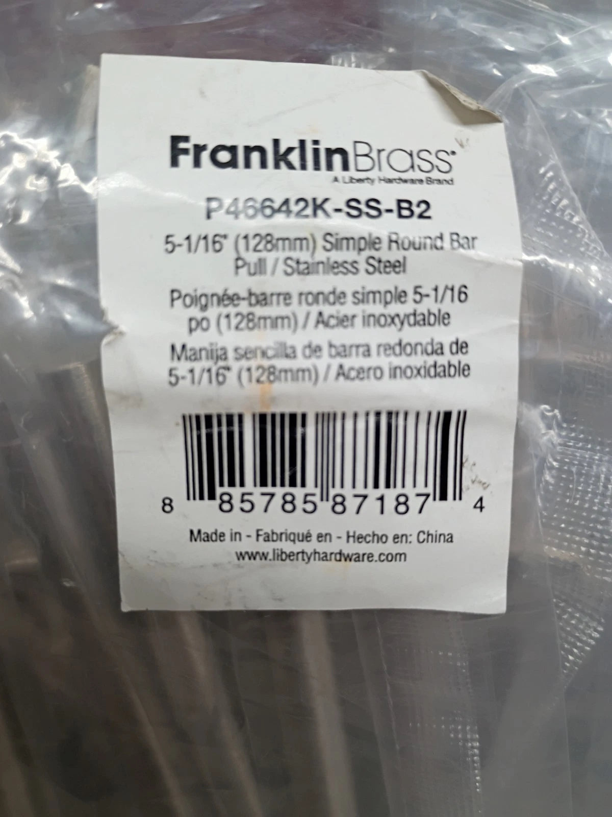 30PK Franklin Brass P46642k-ss-b2 Cabinet Handle Stainless Steel 5/16 Round Bar