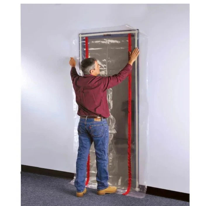 6-PACK 4 Ft. X 7.5 Ft Adhesive Zippers Standard Dust Barrier Door Kit Open Box