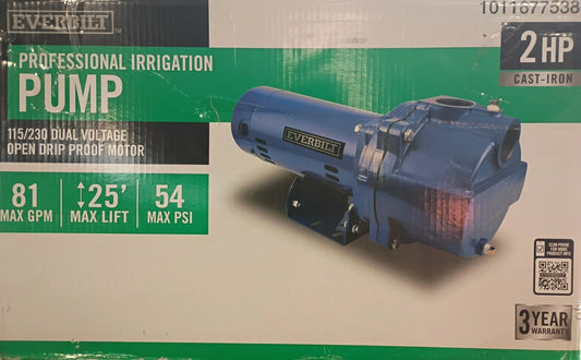 Everbilt Professional Irrigation Pump Cast Iron 2HP Dual Voltage HDLS20 Parts