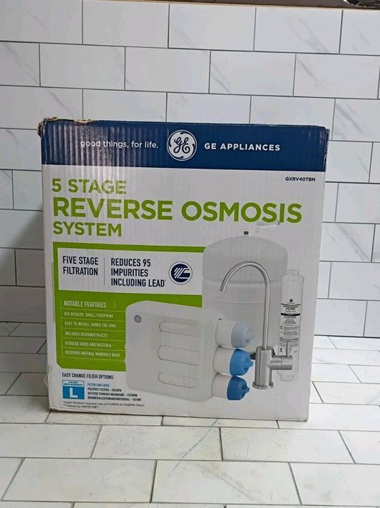 GE Under Sink 5-Stage Reverse Osmosis Water Filtration System GXRV40TBN OB