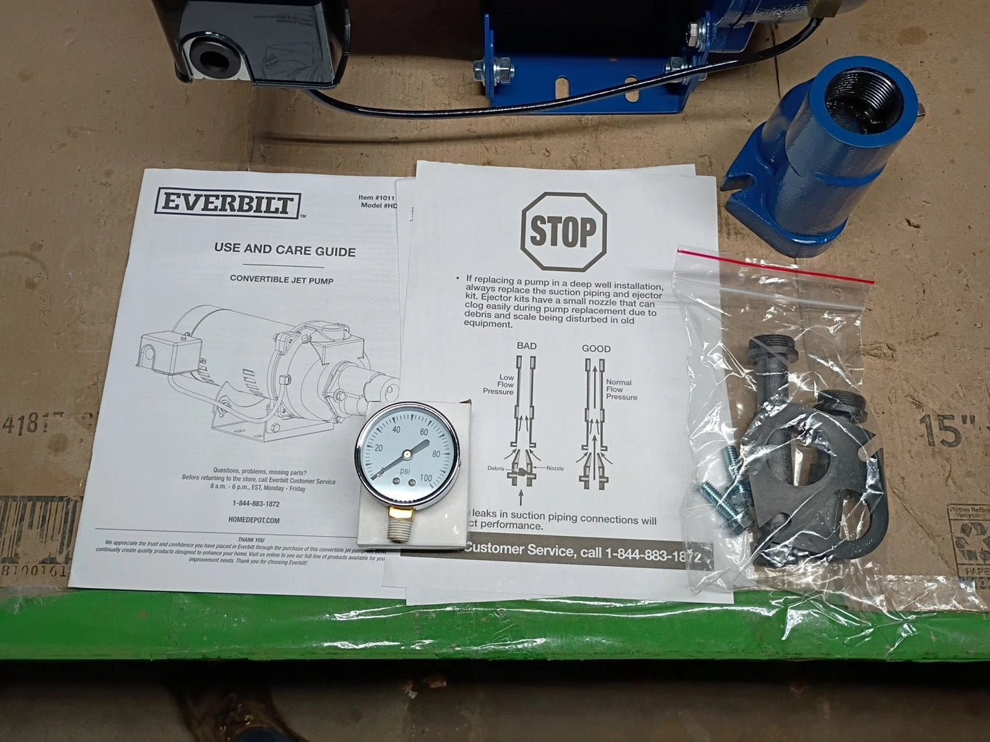 Everbilt HDCWJ10, 1 HP Professional Convertible Jet Pump 24 GPM, NEW OPEN BOX,
