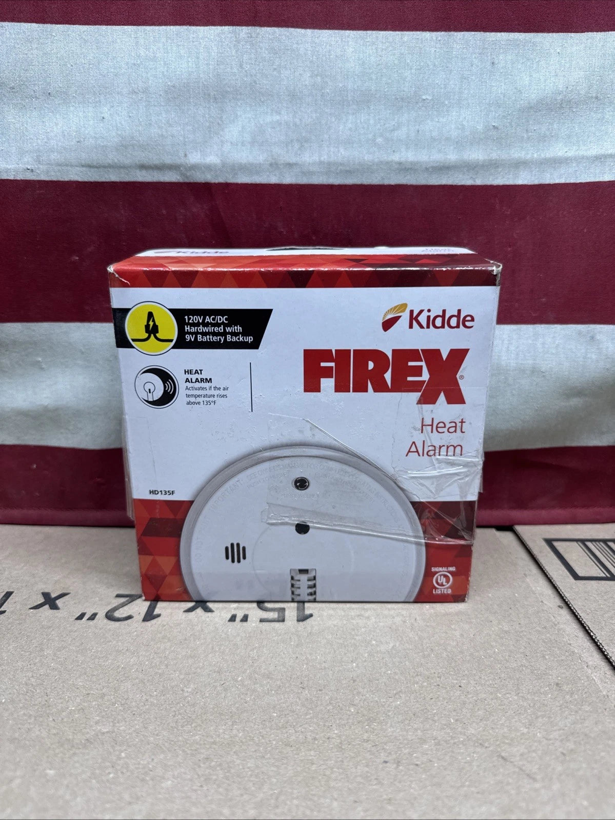 Kidde HD135F Heat Alarm Detector, Hardwired With Battery Back Up & 2 LEDs