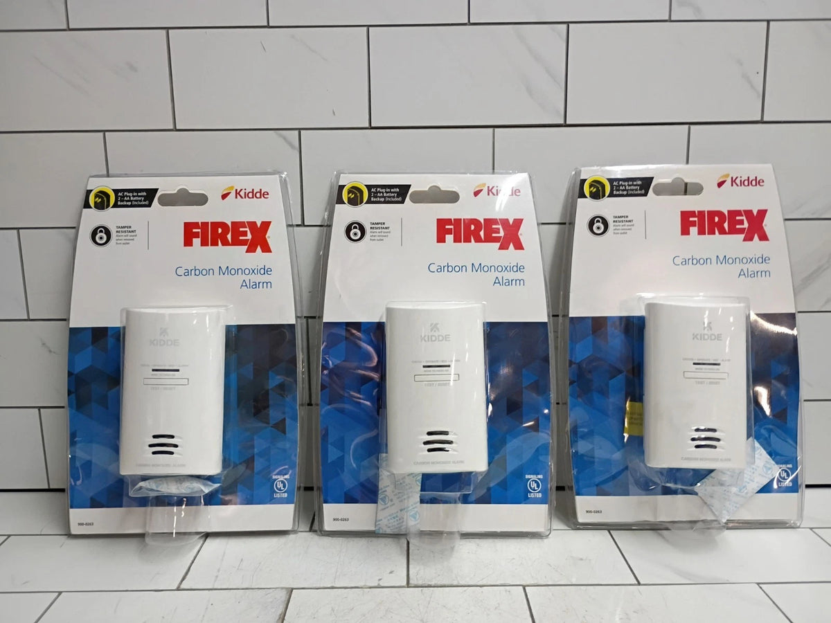 (3 Pack) Kidde 900-0263 Firex Plug-In Carbon Monoxide Detector AA Battery OB
