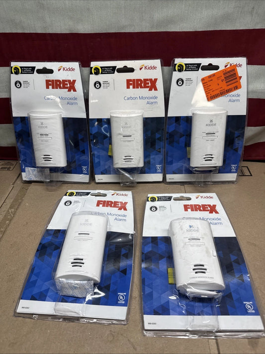 5 Pack Kidde Firex Plug-In CarbonMonoxide Detector, AA Battery Backup(Alarm Only