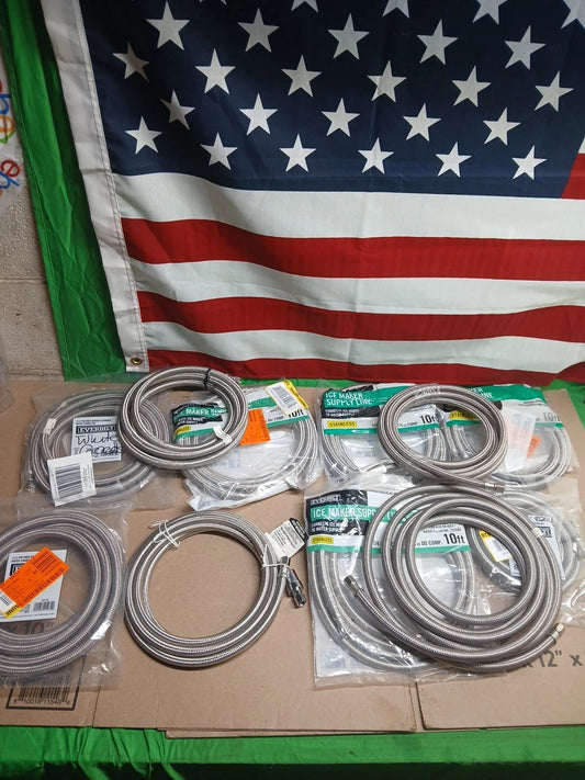Lot Of 11 6-12 Ft Polymer Stainless Steel Icemaker Water Connector Supply Hose