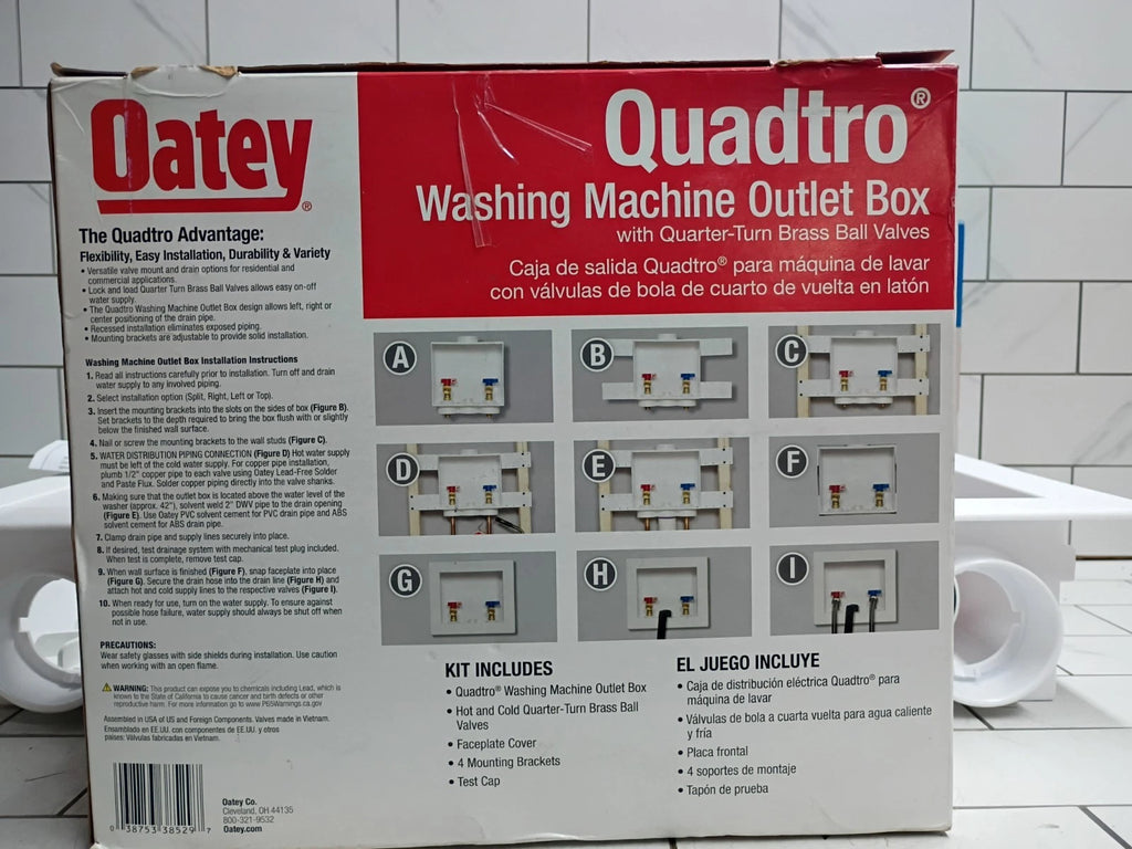 (2 Pack) Oatey 38529 Washing Machine Center Drain Outlet Box With Swt Valves OB