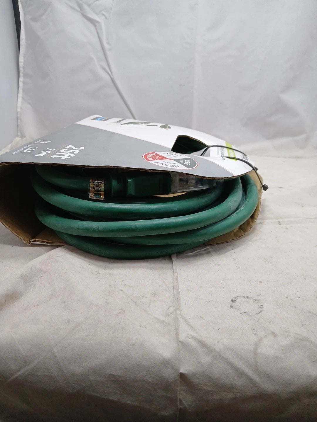 Woods 25 ft 14/3 Multi-Outlet Garden Outdoor Medium Duty Extension Cord Green OB