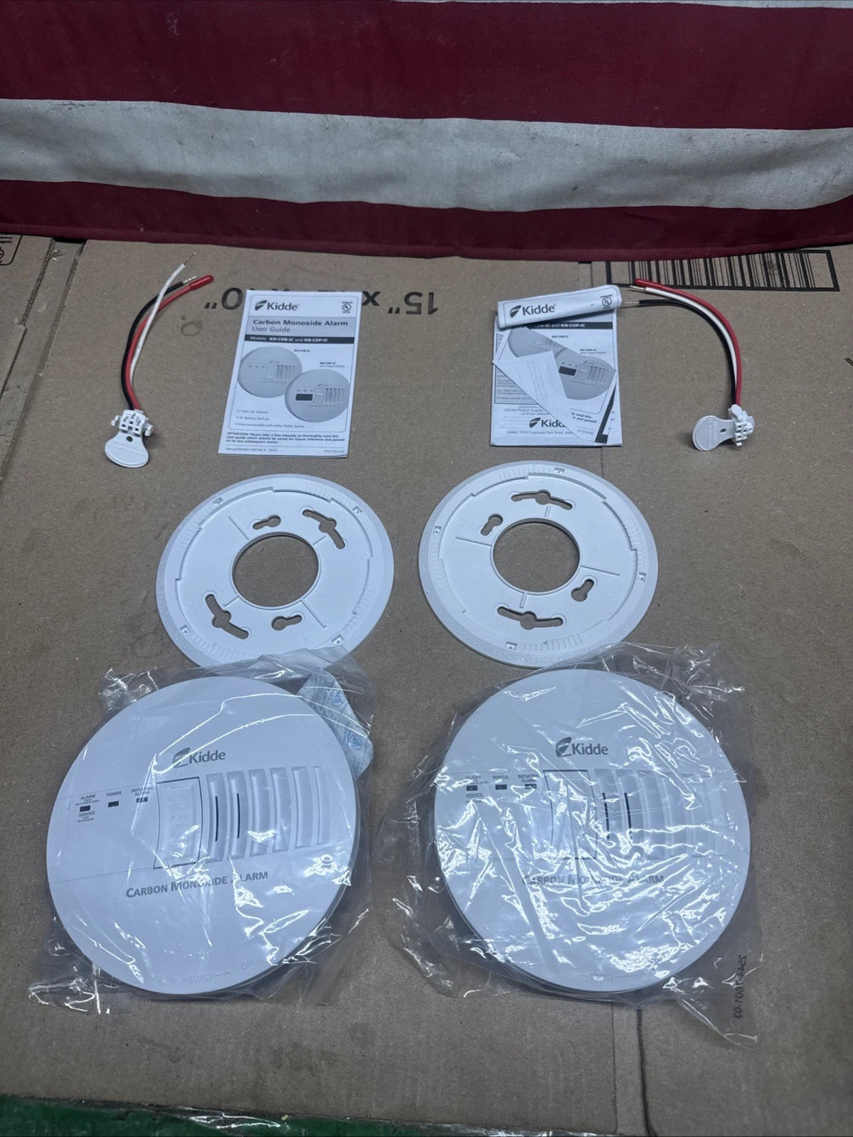 2 Pack Kidde Firex Hardwired Carbon Monoxide Detector w/LED, 9V Backup Battery