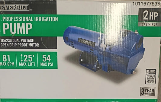 Everbilt Professional Irrigation Pump Cast Iron 2 HP Dual Voltage, HDLS20 PARTS