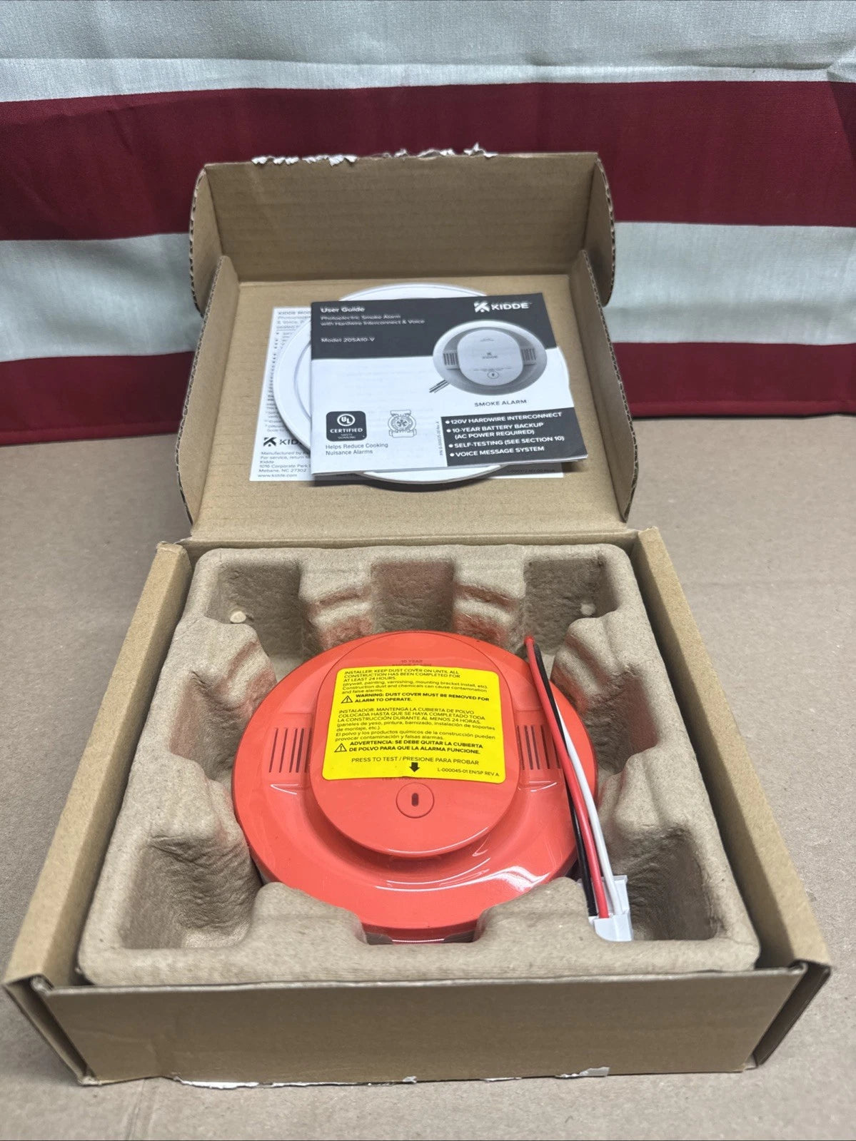 Kidde Smoke Detector Hardwired White 20SA10-V 10-Year Battery Voice Alerts