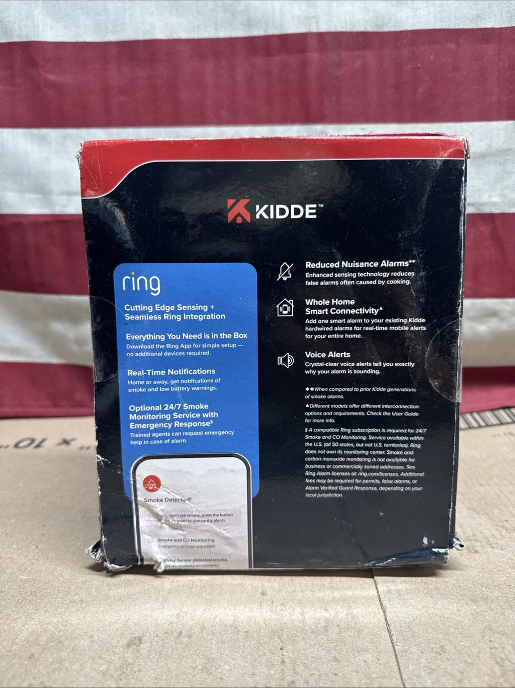 New Kidde Wired Smart Smoke Alarm with Ring Alerts Model RGSAR-RW.