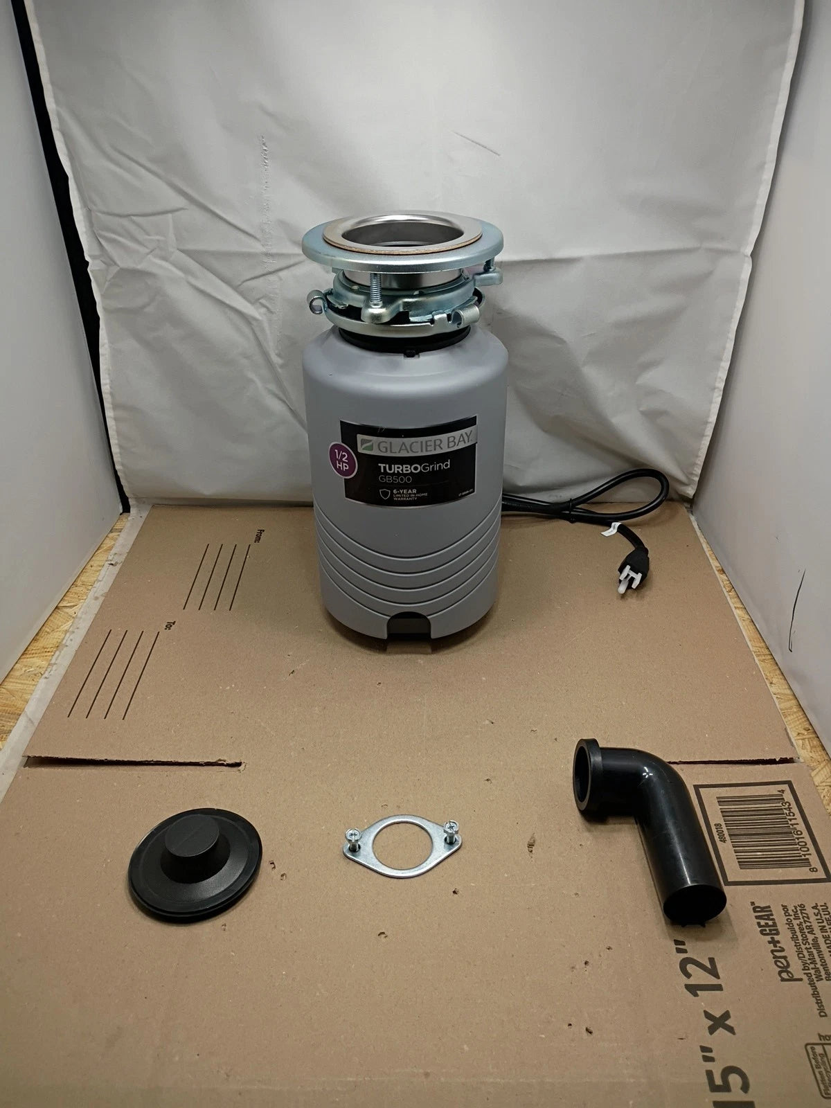 Glacier Bay GB500 Turbo Grind 1/2hp Garbage Disposal Continuous Feed Open Box
