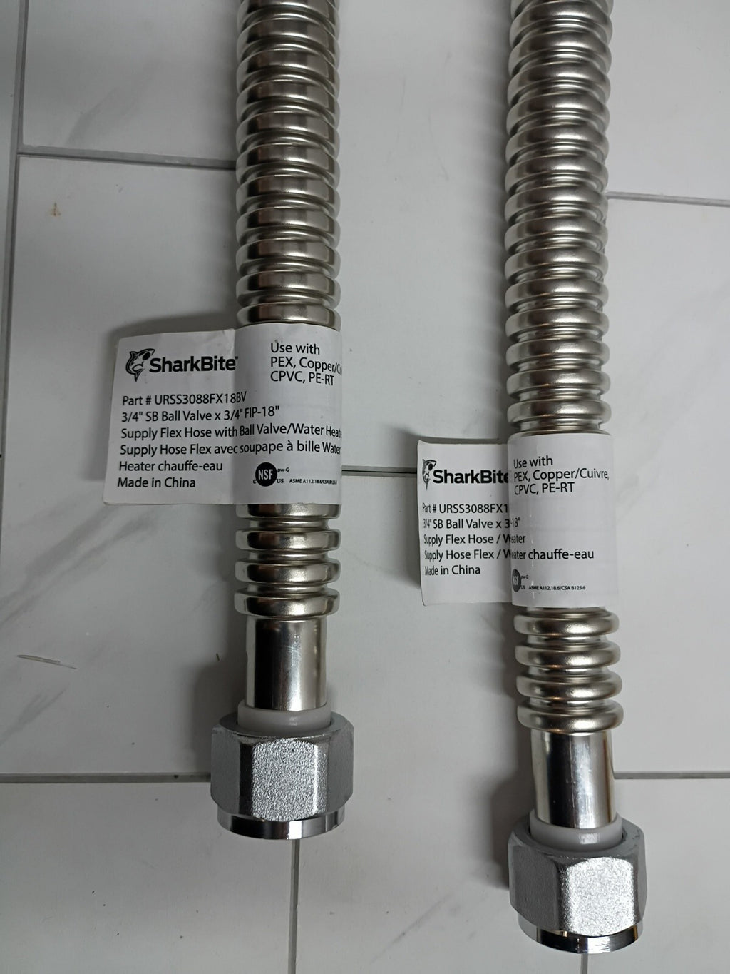 SharkBite URSS3088FX18BV  18" 3/4 Stainless Steel Flexible Water Heater New OB