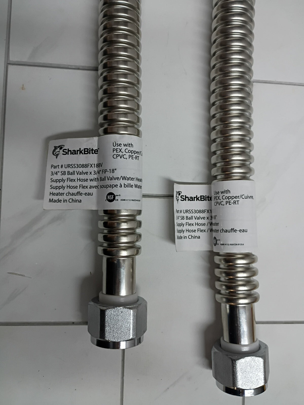 SharkBite URSS3088FX18BV  18" 3/4 Stainless Steel Flexible Water Heater New OB