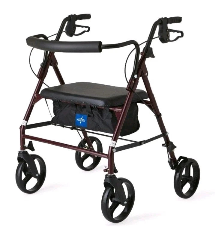 Medline Basic Steel Folding Rollator Walker - MDS86850ESKD Open Box
