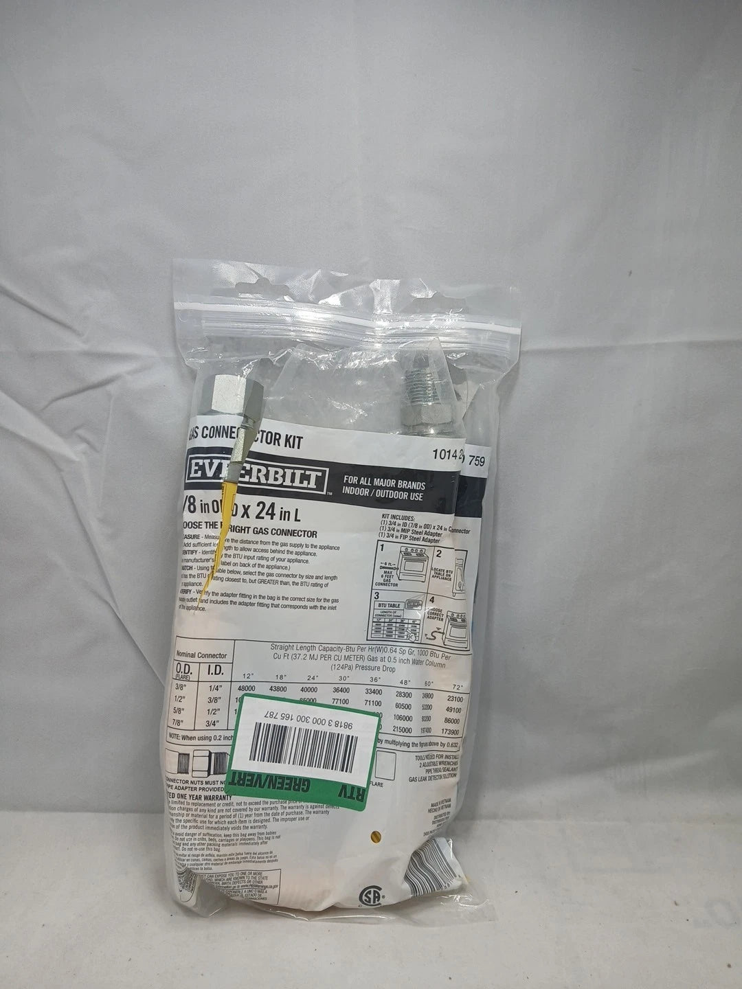 Everbilt3/4 in. FIP x 3/4 in. MIP x 24 in. Gas Connector 7/8 in. OD (290,900...