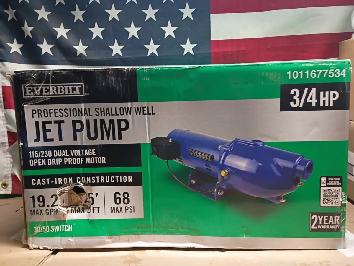 Everbilt HDSWJ7 3/4 HP Cast Iron Shallow Well Jet Pump *For Parts *