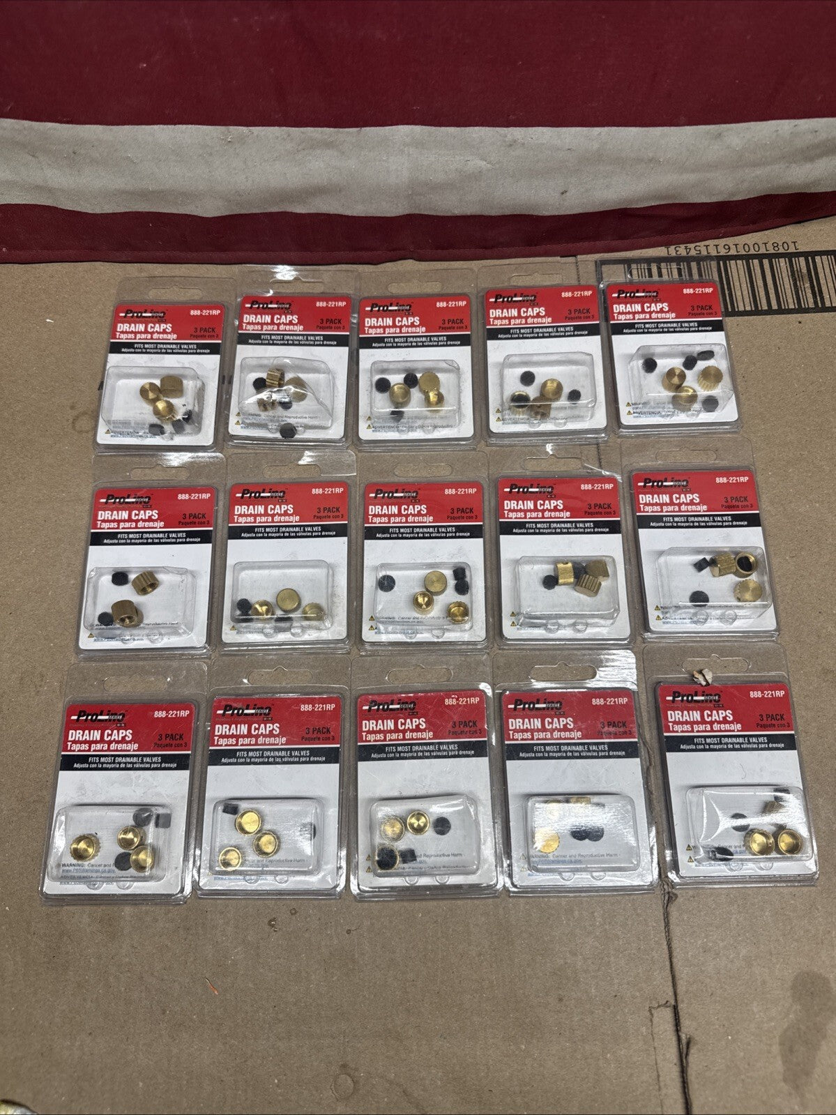 NEW!! 45 Count Proline Drain Caps - Waste Cap & Washer - (5) 15 packs 881-221RP