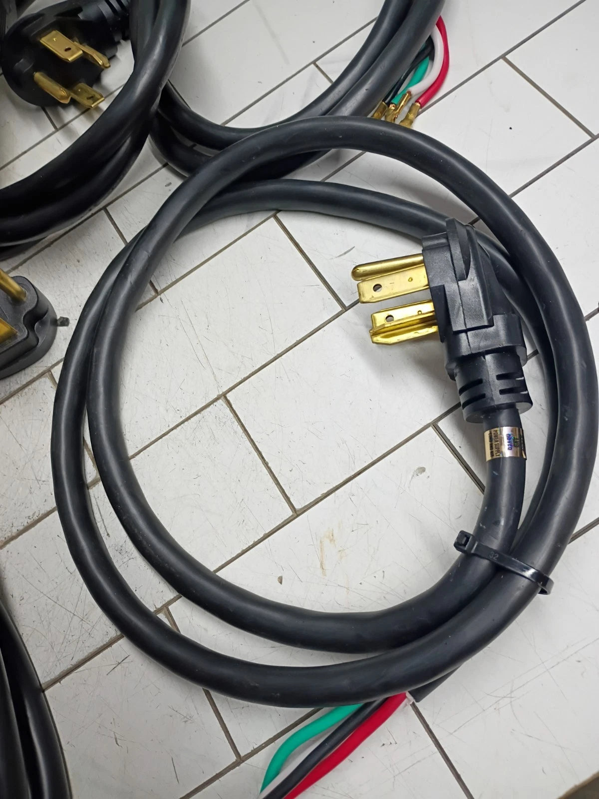 Electric Dryer Cord Connector 4 Prong 30 Amp PVC Black 6ft" Read Description