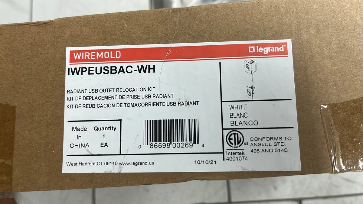 Legrand IWPEUSBAC-WH radiant Outlet Relocation Kit with 15 -Amp 125-volt White