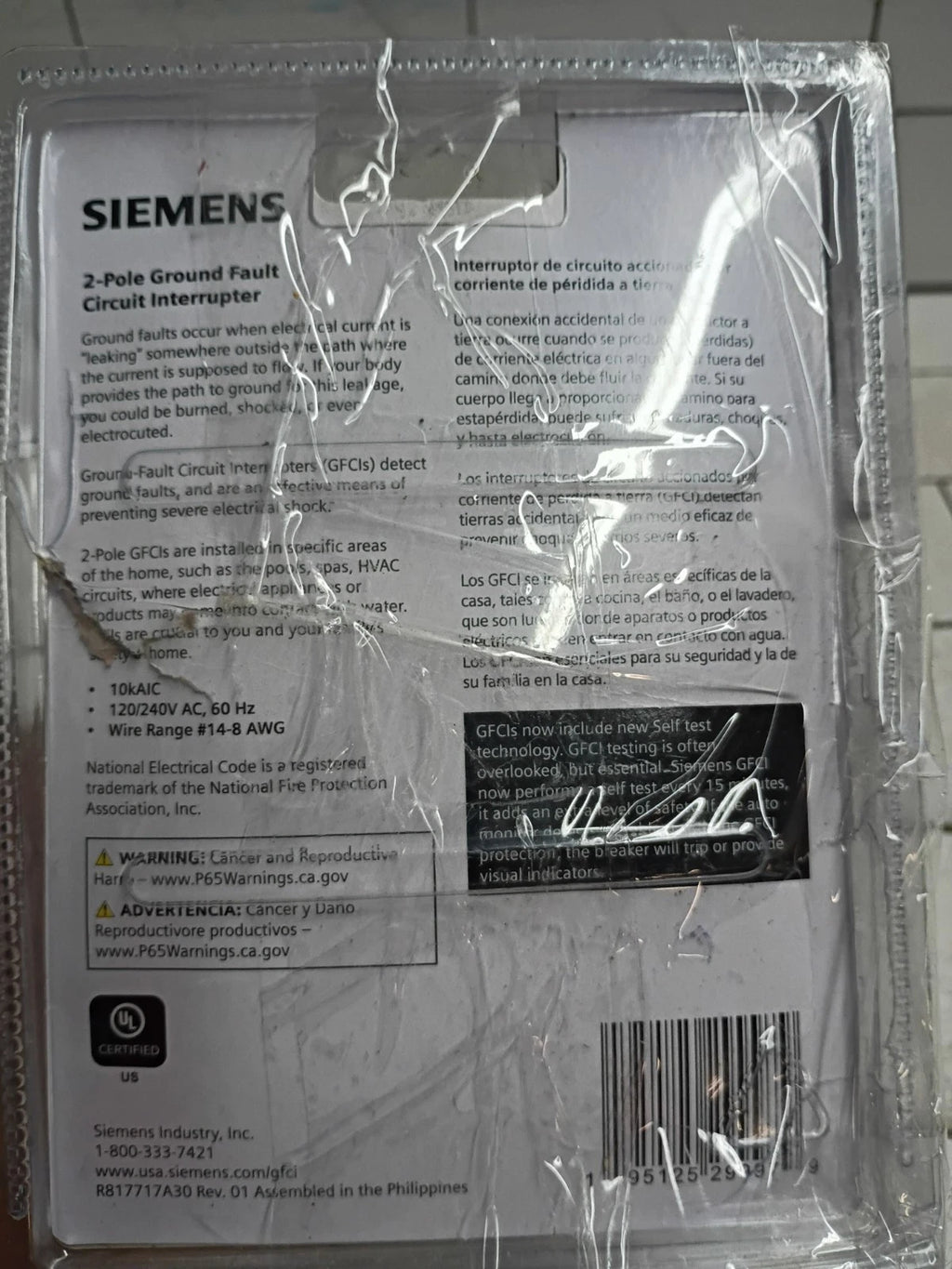 SIEMENS QPFB 30 Amp 2-Pole GFCI Circuit Breaker Q230GFP (OPEN BOX)