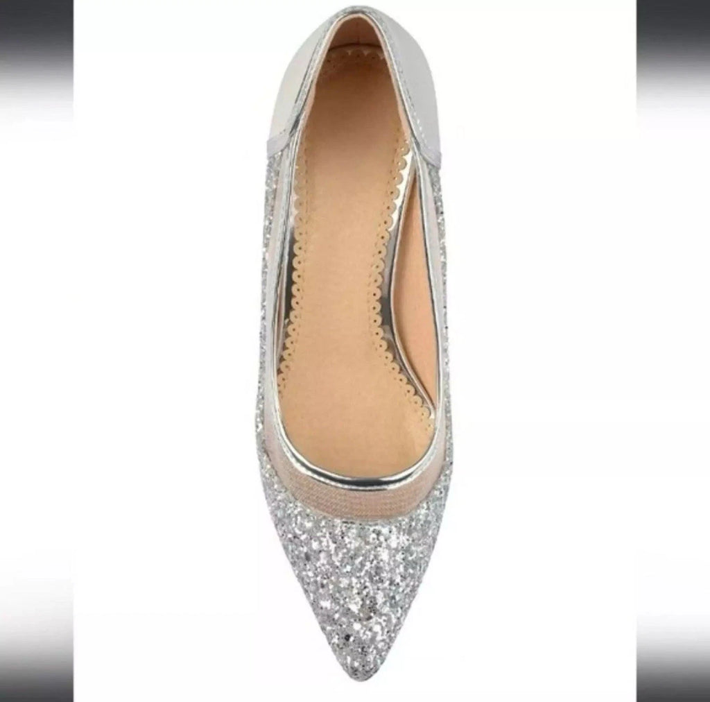 Journee Collection Kalani Glitter Pump Grey Silver Size 12