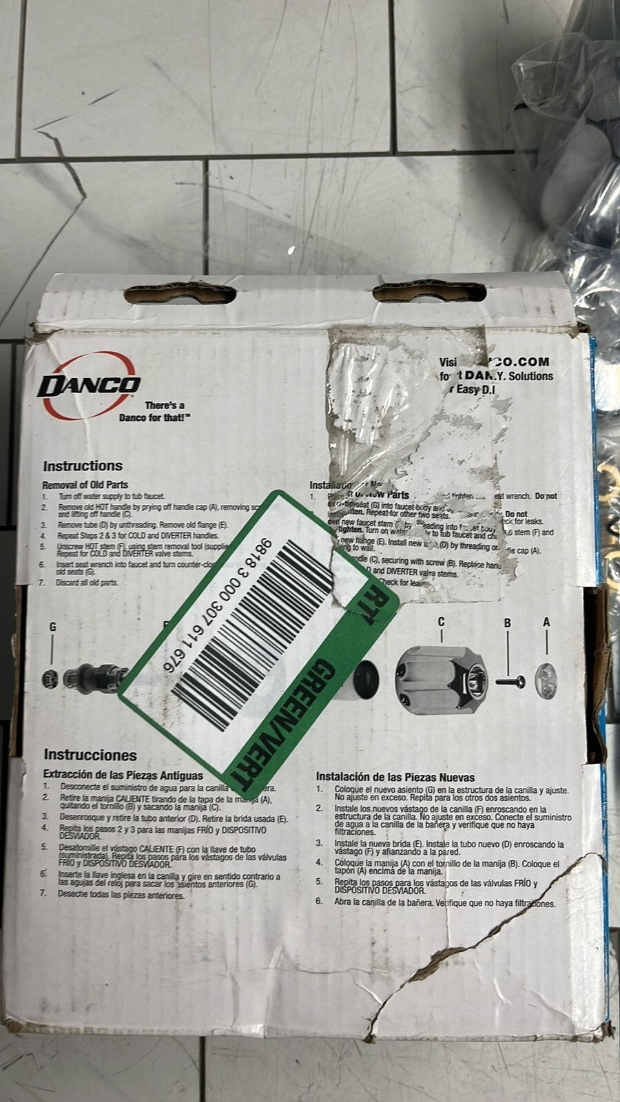 Danco 39617 Tub/Shower Remodeling Kit for Gerber - CHROME Open Box