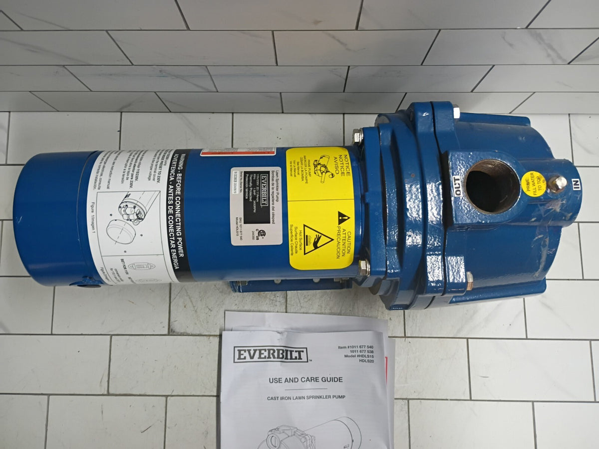 Everbilt HDLS15, 1-1/2 HP Cast Iron Lawn Irrigation Pump PARTS ONLY