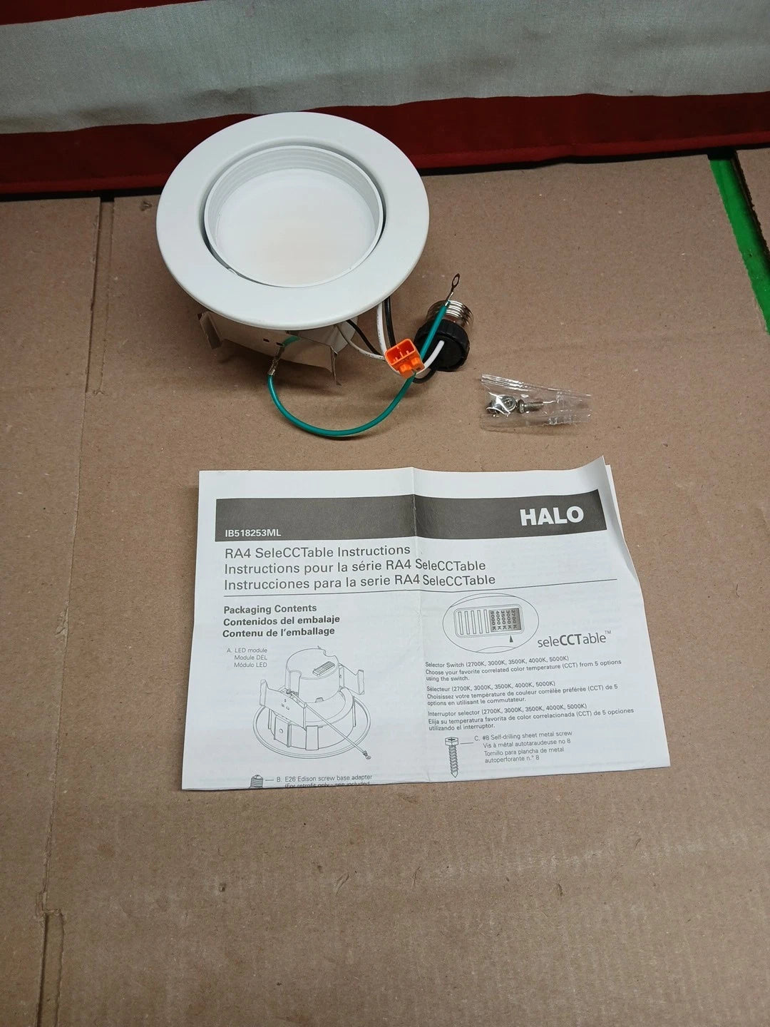 HALO 4" LED Recessed Light Gimbal Trim Selectable Color 2700-5000K 860 Lumens