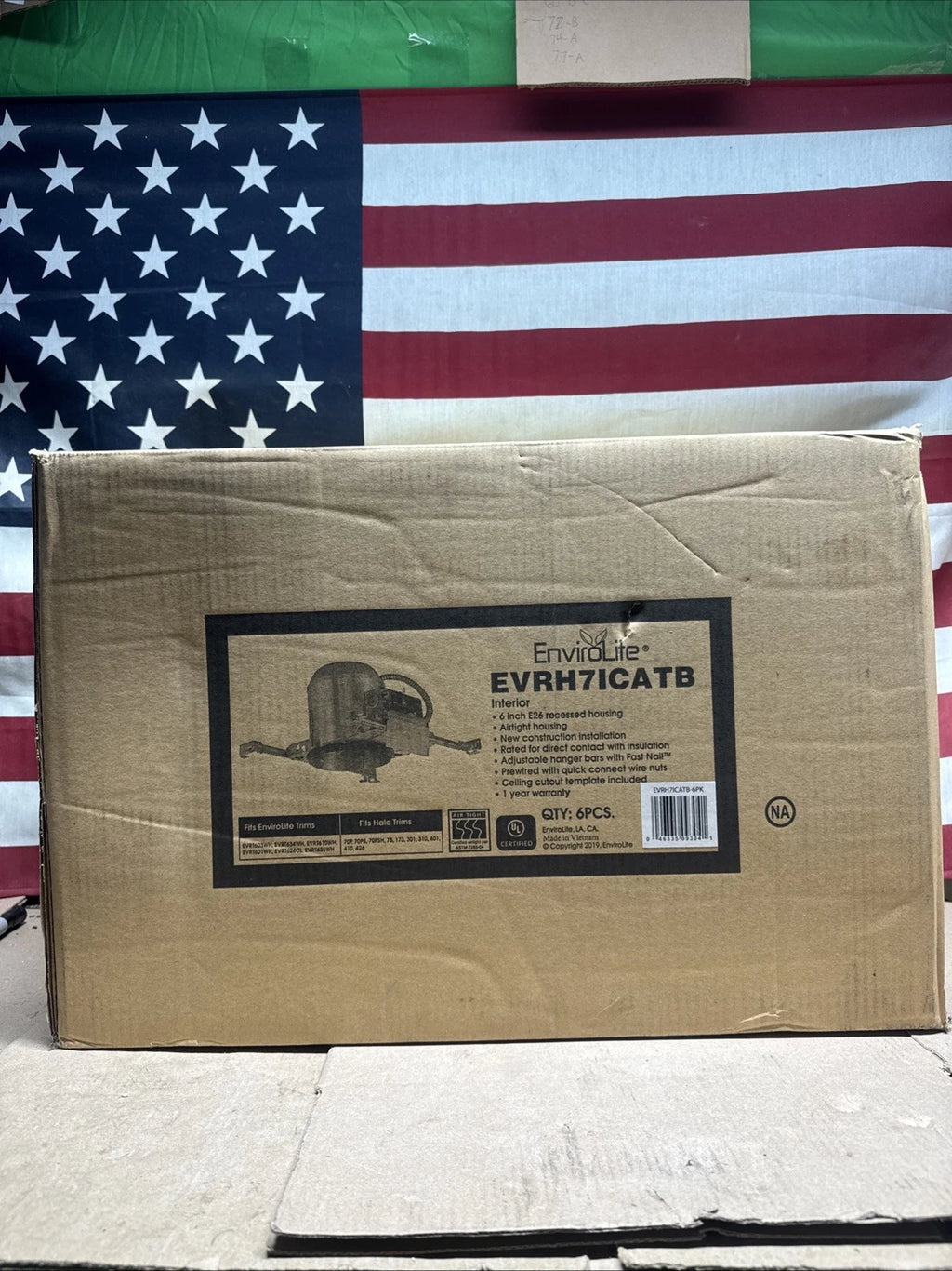 6 Pack EnviroLite 6 in. IC Rated LED New Construction Recessed Housing..