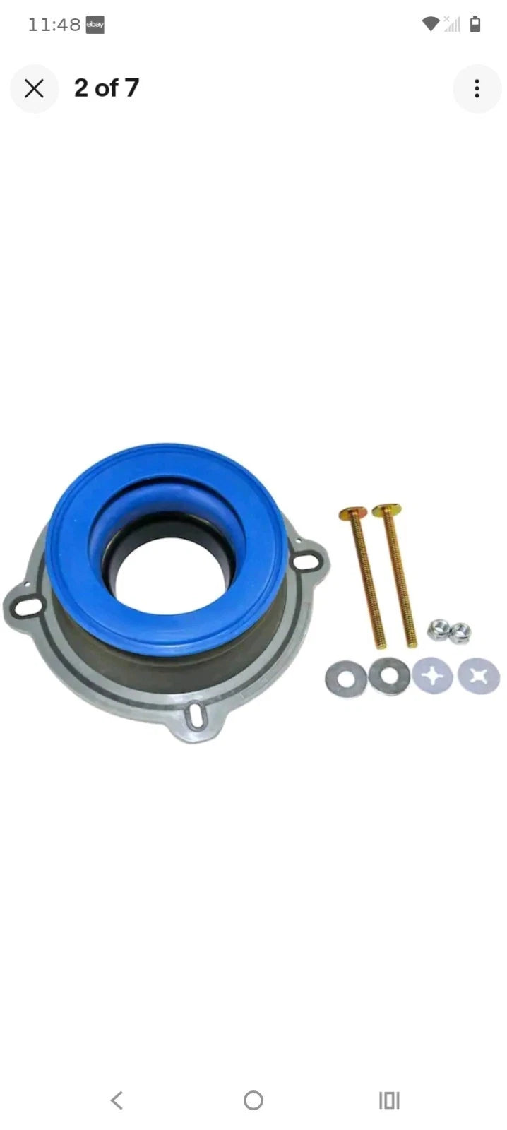 7pc Perfect Seal Toilet WaxRing With Bolts Rubber Gaskets Install Kit, 10826, OB