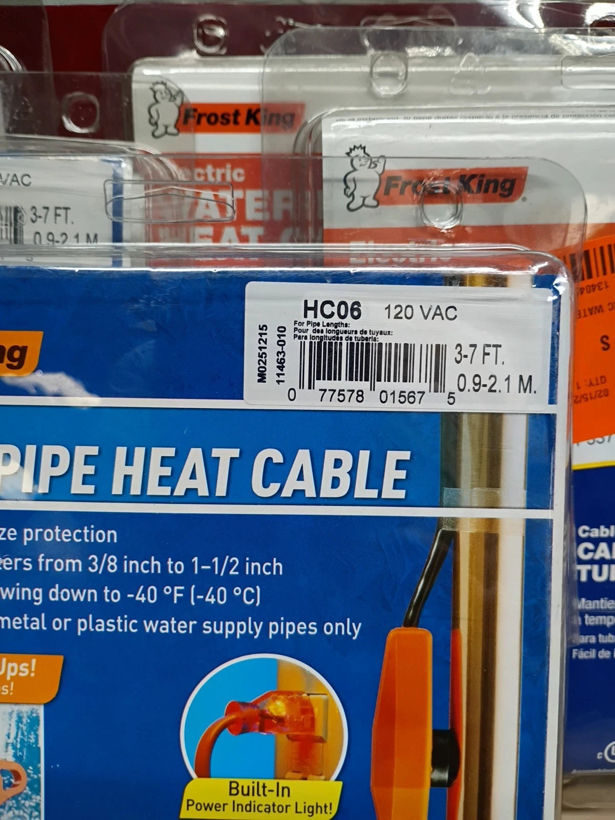 Lot Of 5 Frost King HC06 3-7FT Electric Water Pipe Heat Cable 120 VAC .NOP