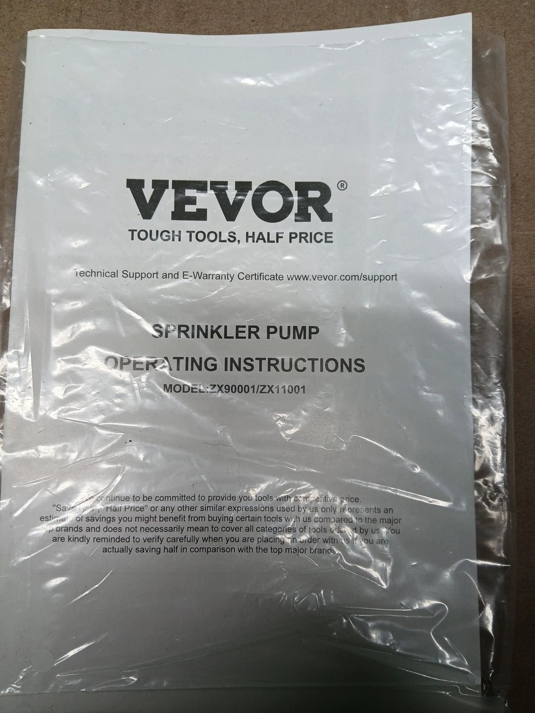 VEVOR ZX11001 Sprinkler Pump 1.6HP 115V 60Hz*