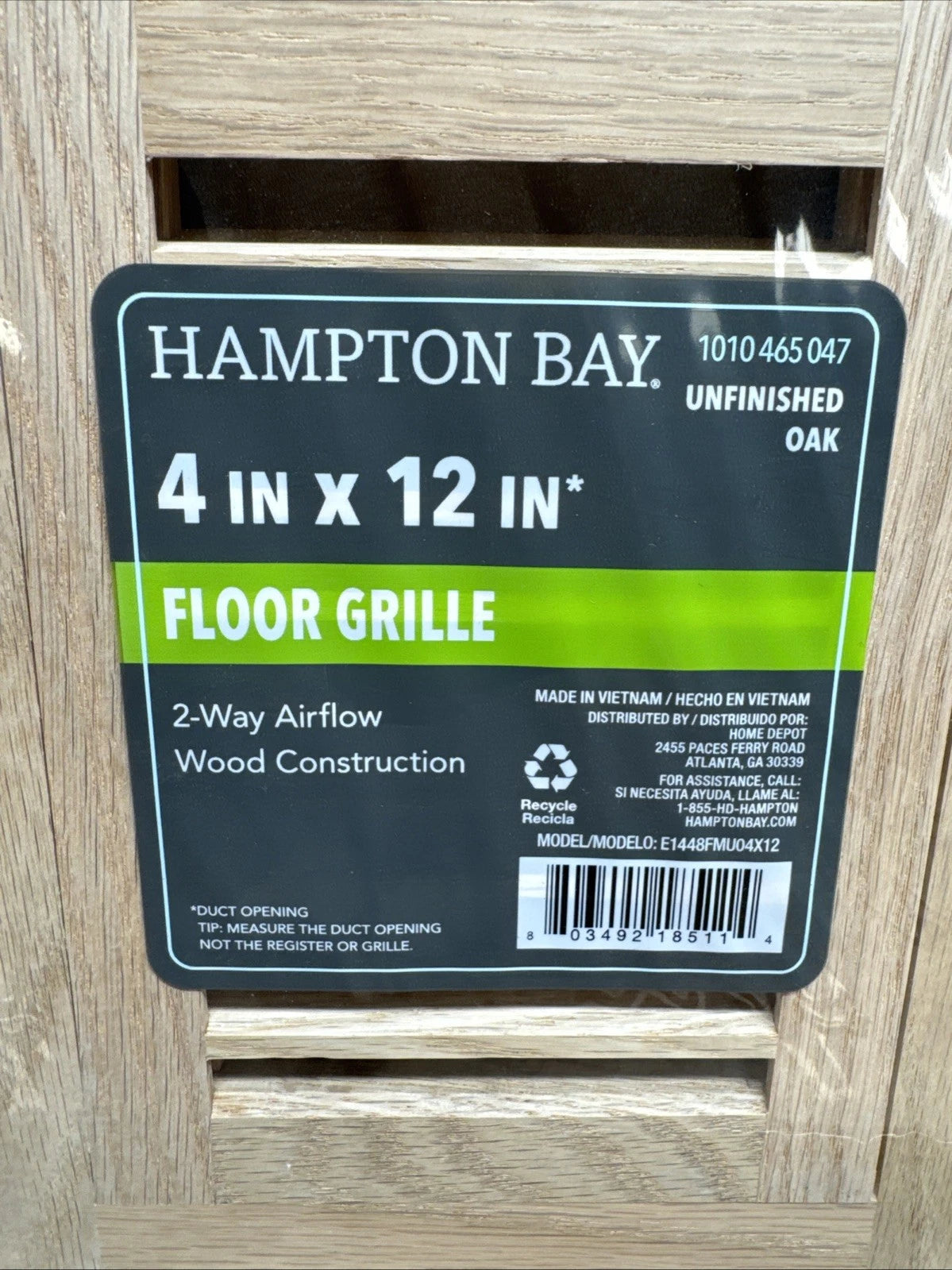 LOT OF 7 4 x 12 Unfinished Oak Wood Flush Mount Floor Grille Grill