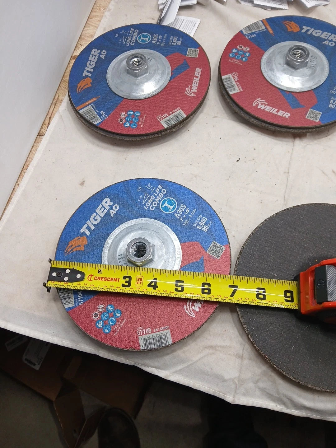 10Pk Weiler 57104 7" Cut/Grind Wheel 1/8" 5/8-11A T27 30GR A0, Box of 10 New OB