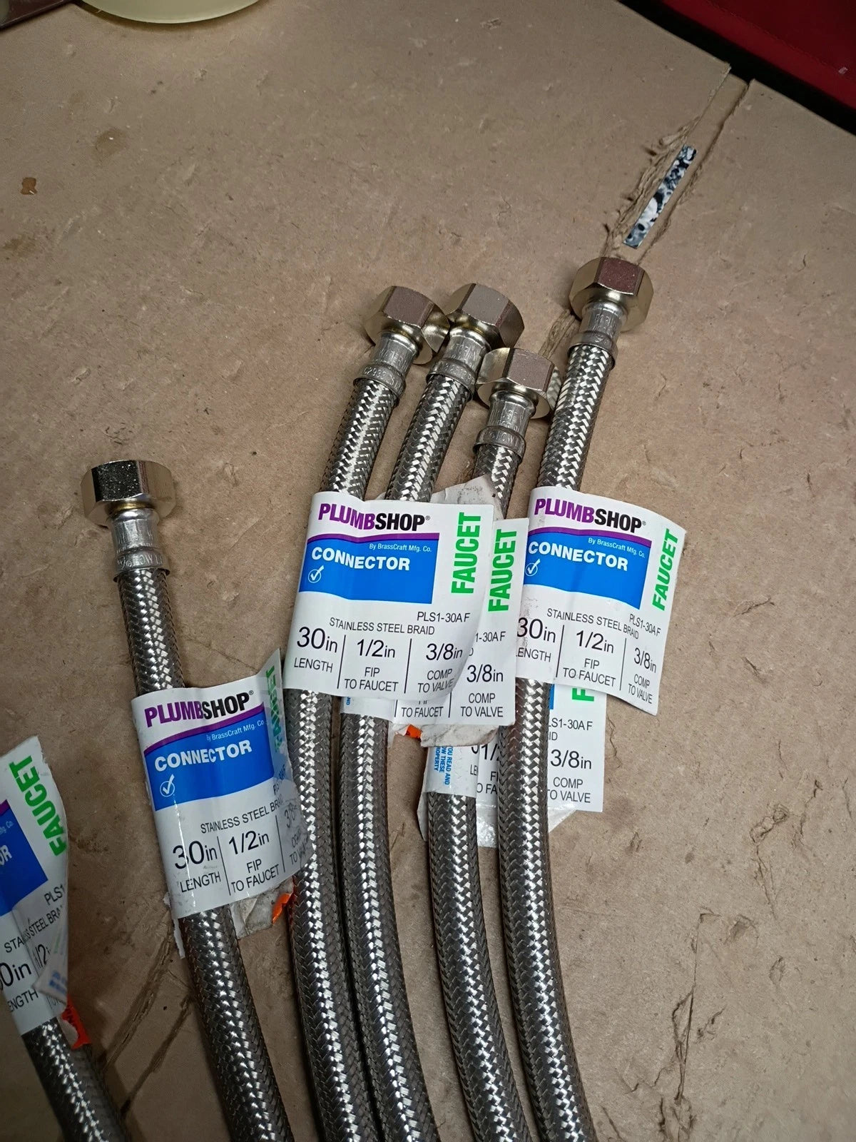 Lot Of 6 Plumbshop 3/8 in. Compression x 1/2 in. FIP x 30 in.