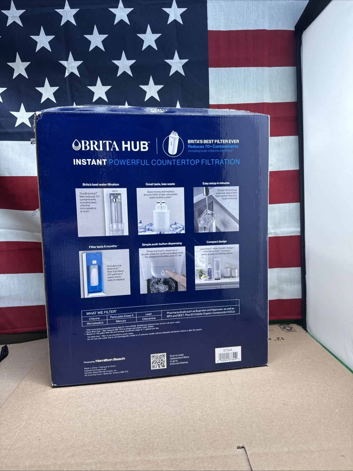 Brita Hub Compact Instant Powerful Countertop Water Filter System 9 Cup Tank