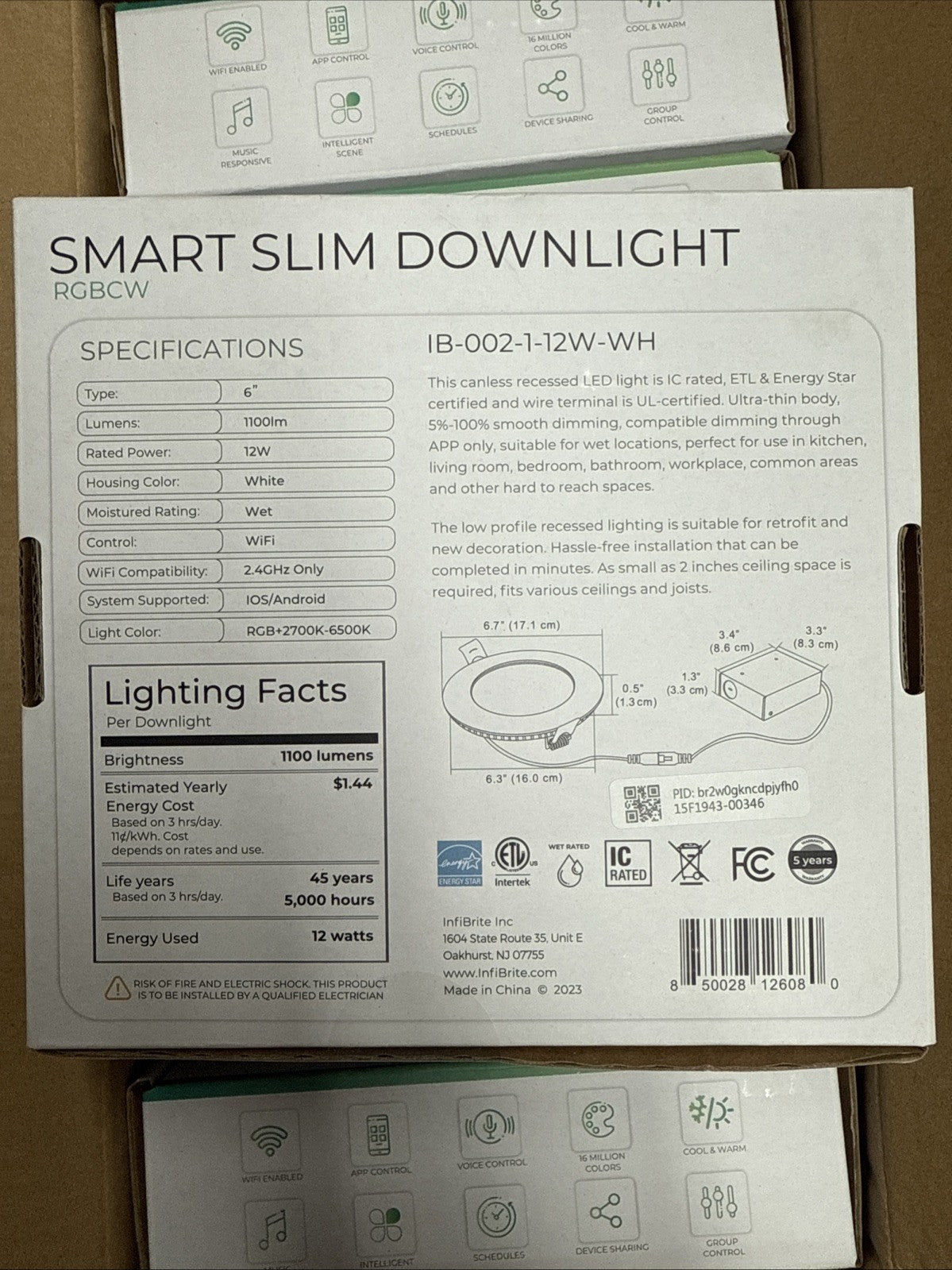 Infibrite 6 Inch WiFi Smart Slim DownLight LED 12W 1100LM, 6 PK NEW