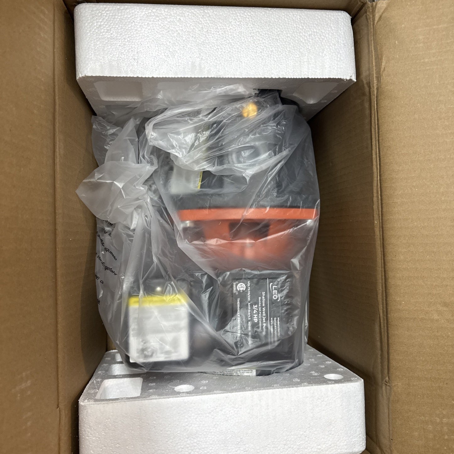 Leo Pump Cast Iron Construction Shallow Well Pump, 3/4 Hp 1100gpm 115/230v