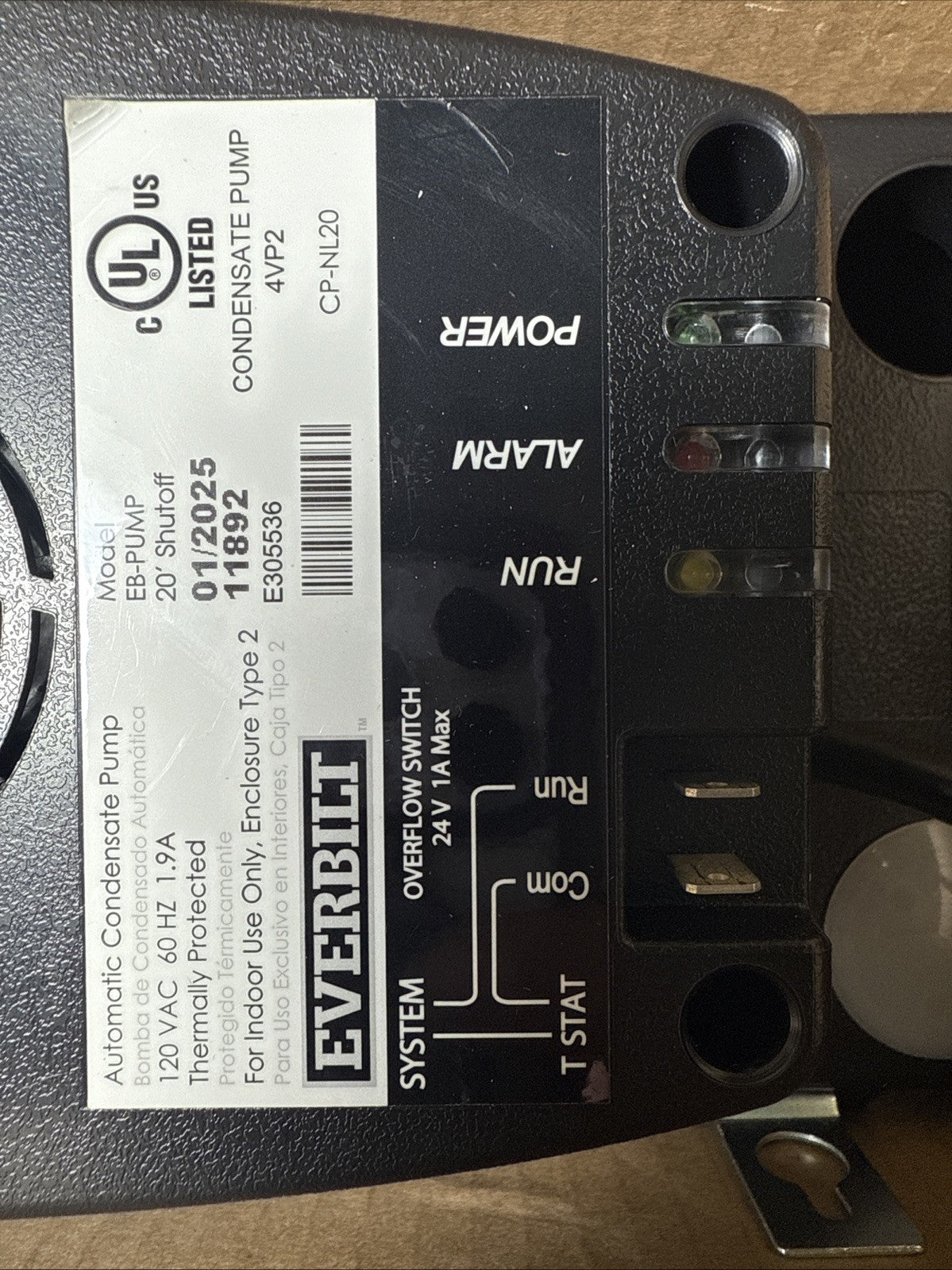 Everbilt 120-Volt Condensate Pump w/Hose EB-PUMP-T HVAC Pump - Open Box