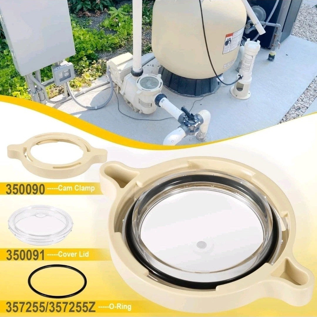 350090 Pool Pump Lid, 350091 Lid and cam and ramp clamp for Pentair SuperFlo