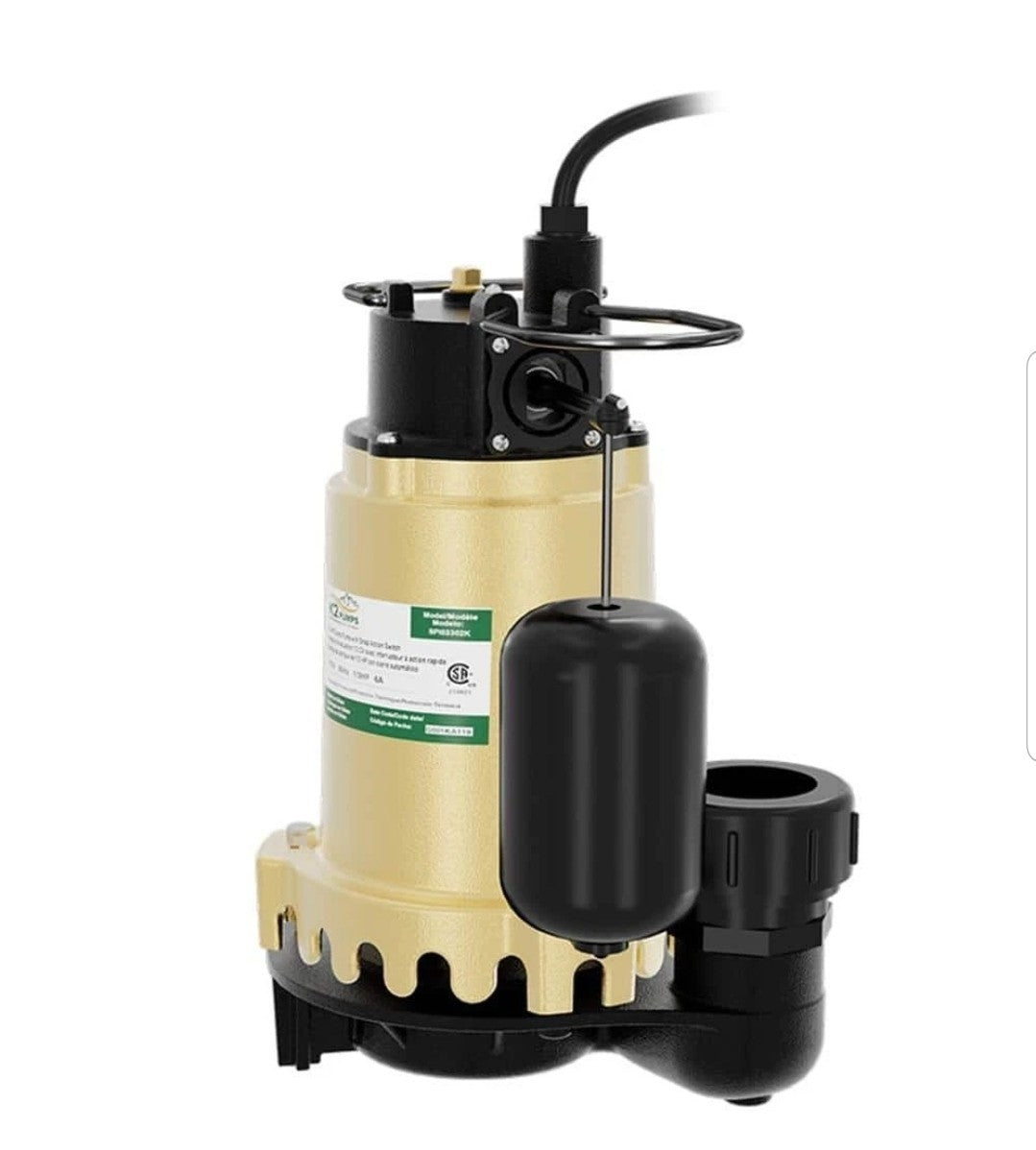 PRO 3/4 HP Heavy-Duty Cast Iron Sump Pump w/Snap Action Switch