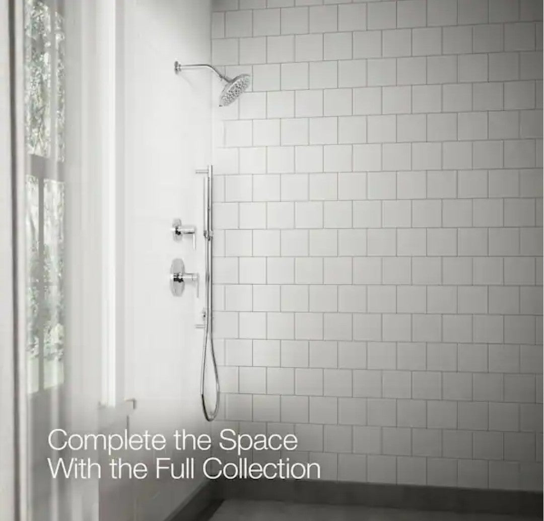 KOHLER Cursiva 3-Spray 6.75 in Wall Mount Fixed Showerhead Polished Chrome NOB