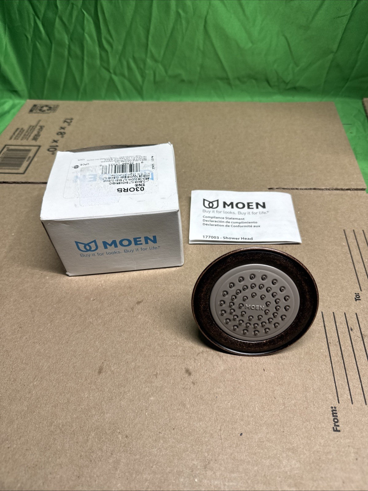 (1) NEW Moen Easy Clean XLT Showerhead - OIL RUBBED BRONZE - 6303ORB - Made USA!