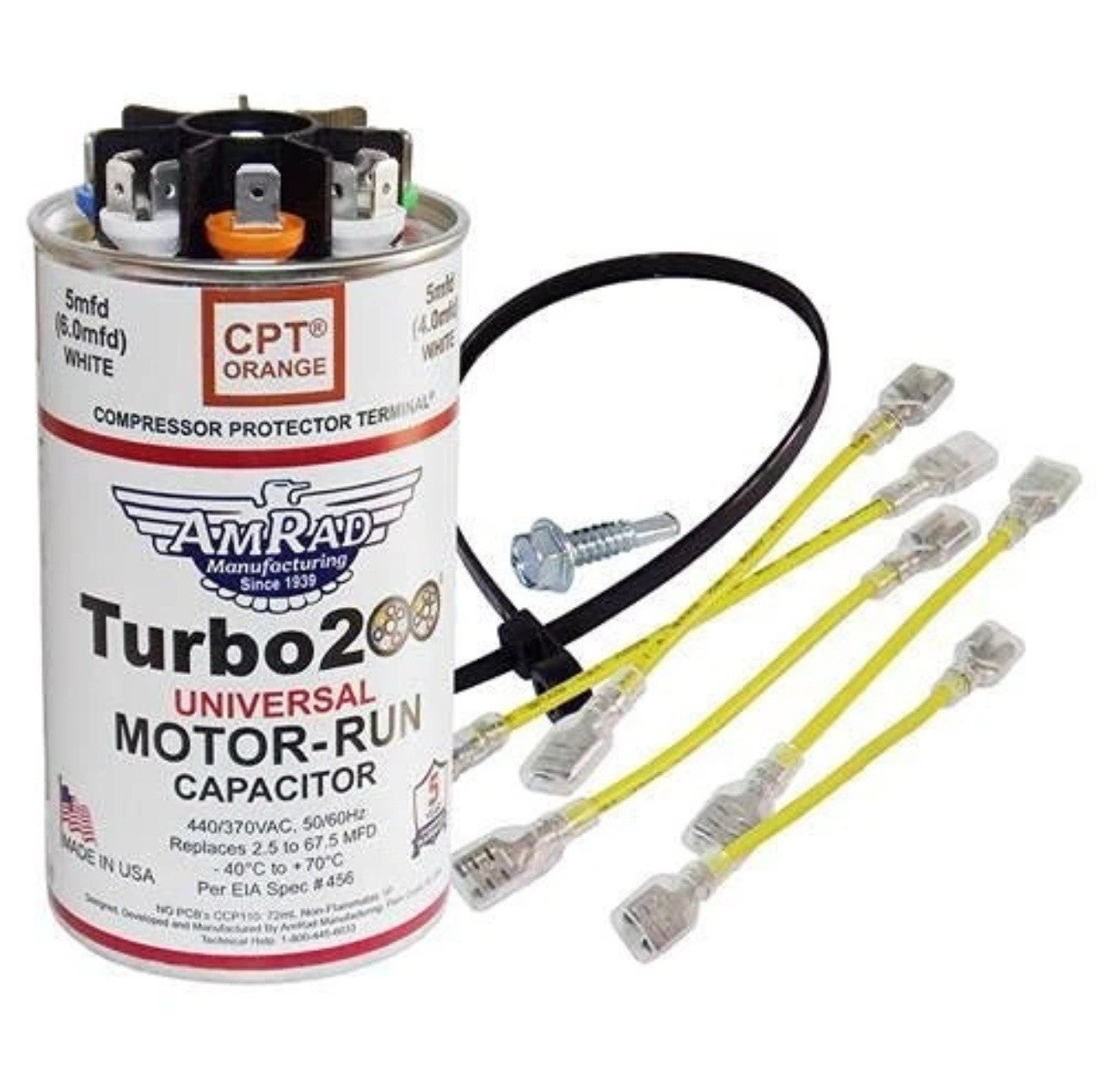 Turbo 200 Multiple Tapped Motor Run Capacitor 67.5 Mfd 440 Vac Ultramet HVAC A/C