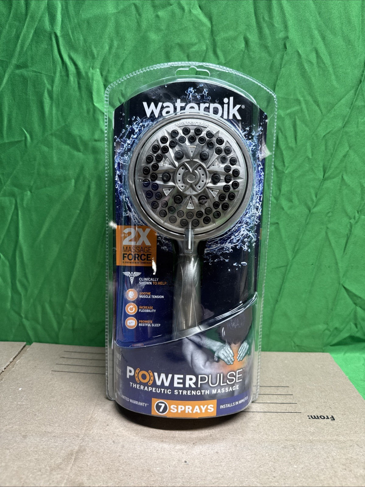 Waterpik PowerPulse Massage Hand Held Shower Head Brushed Nickel 7 Settings