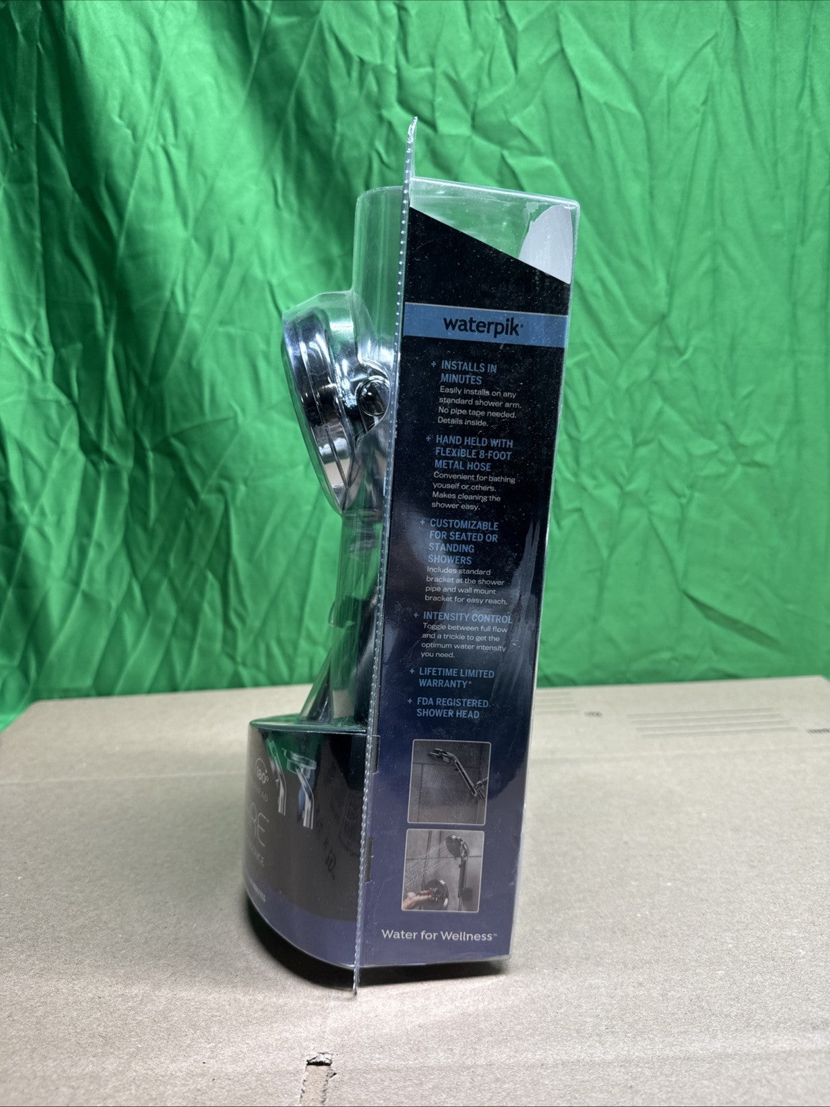 Waterpik Hand Held Shower Head Chrome 180-Degree 5-Modes QBS-563MEB