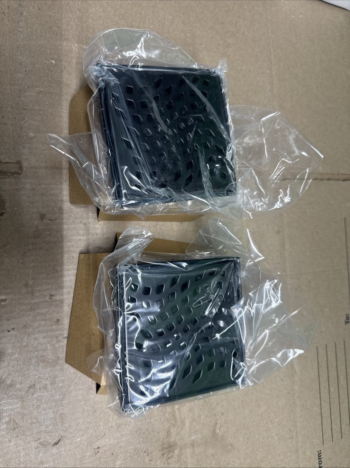 2Pk 4in.Square Stainless Steel Shower Drain with Wave Pattern in Venetian Bronze